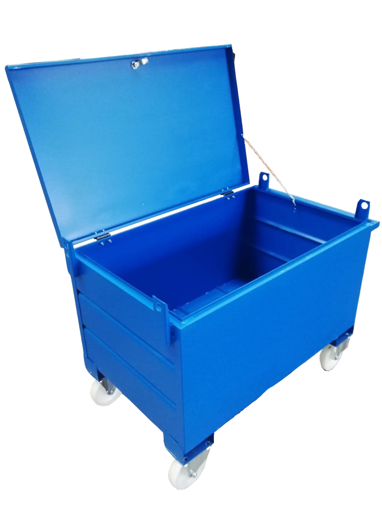 caisse de chantier stockage sécurisé sur roulette, protection des outils et matériel sur chantier