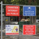 Panneau chantier interdit au public