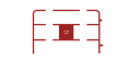 [02-BTP-25-PC-3001-001] Barrière TP avec personnalisation découpe laser (Rouge carmin (RAL 3001), 25 mm, Centrale Dim 333 x 333 mm, Blanc NR, 5)