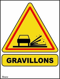 Panneau danger gravillons - Eco