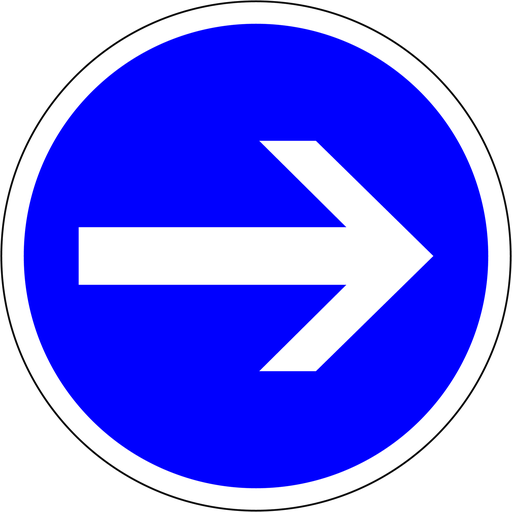 Panneau permanent Obligation de tourner à droite - B21-1