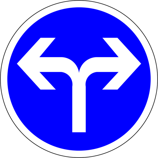 Panneau permanent Obligation de tourner à droite ou à gauche - B21-E
