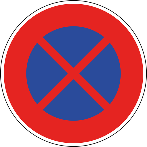 Panneau permanent Arrêt et stationnement interdits - B6D