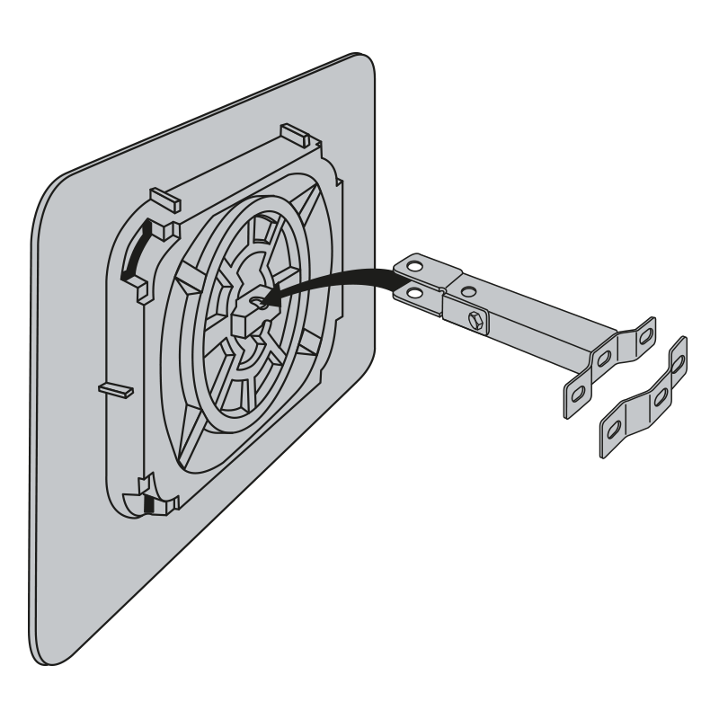 Miroir d'agglomération fixation