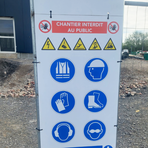 Kit - 2 panneaux latéraux + 1 panneau supérieur pour portique entrée chantier