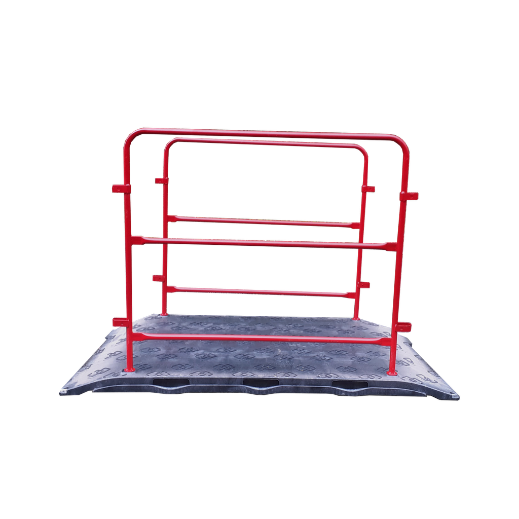 Passerelle piétons thermoplastique avec barrières amovibles