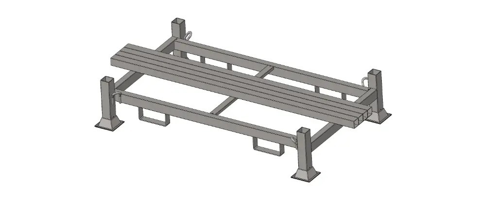 Rack de transport et stockage horizontal 50 pour barrières TP Kube  avec œillets de sanglage