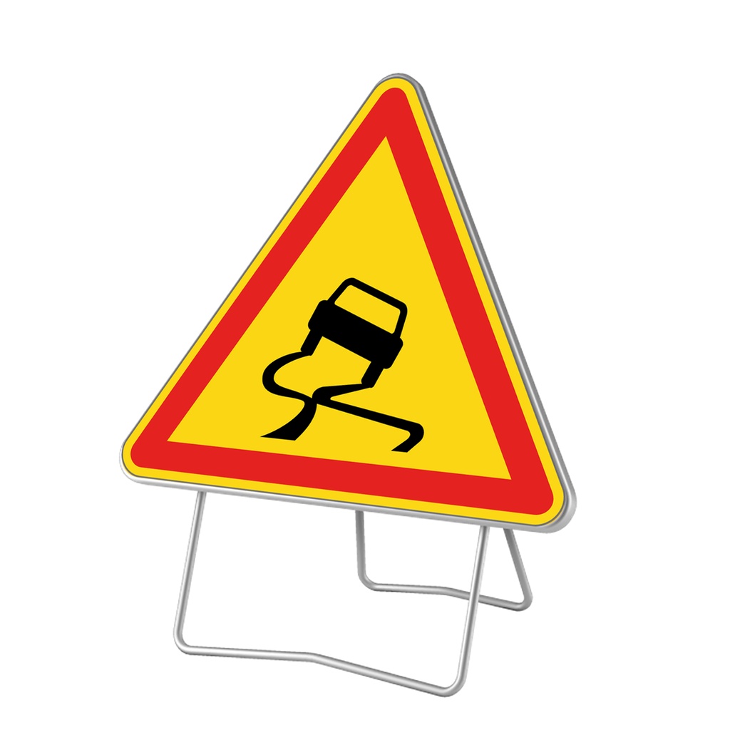 Panneau temporaire Chaussée glissante - AK4