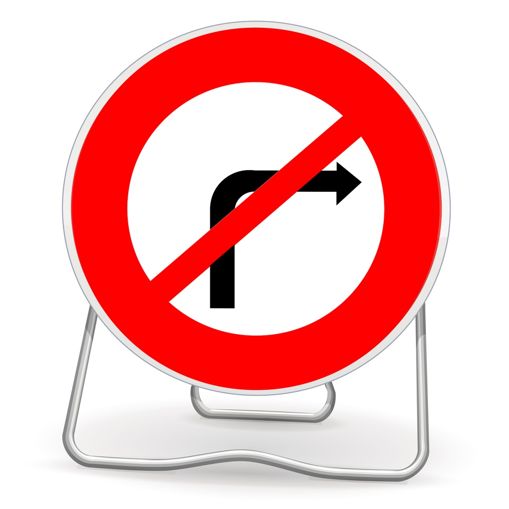 Panneau temporaire Interdiction de tourner à gauche ou droite - BK2