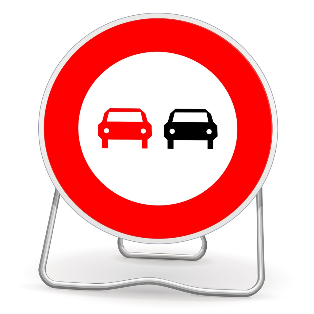 Panneau temporaire Interdiction de dépasser - BK3