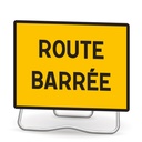 [01-KC5PL-T1] Panneau temporaire KC 'Route barrée' (Classe 1, Métal. sur pieds lyonnais  (NF))