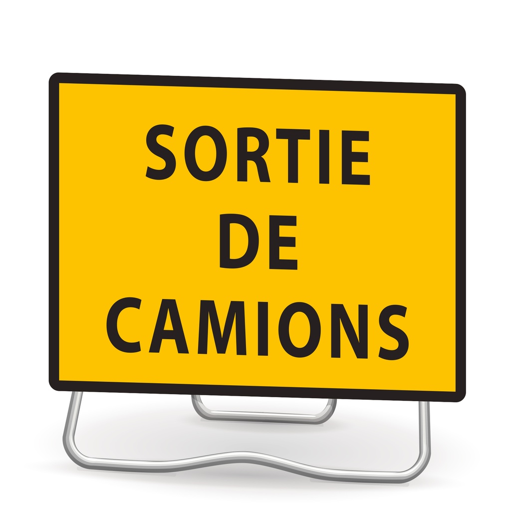 Panneau temporaire KC 'Sortie de camions'
