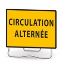 [01-KC10PL-T1] Panneau temporaire KC 'Circulation alternée' (Classe 1, Métal. sur pieds lyonnais  (NF))