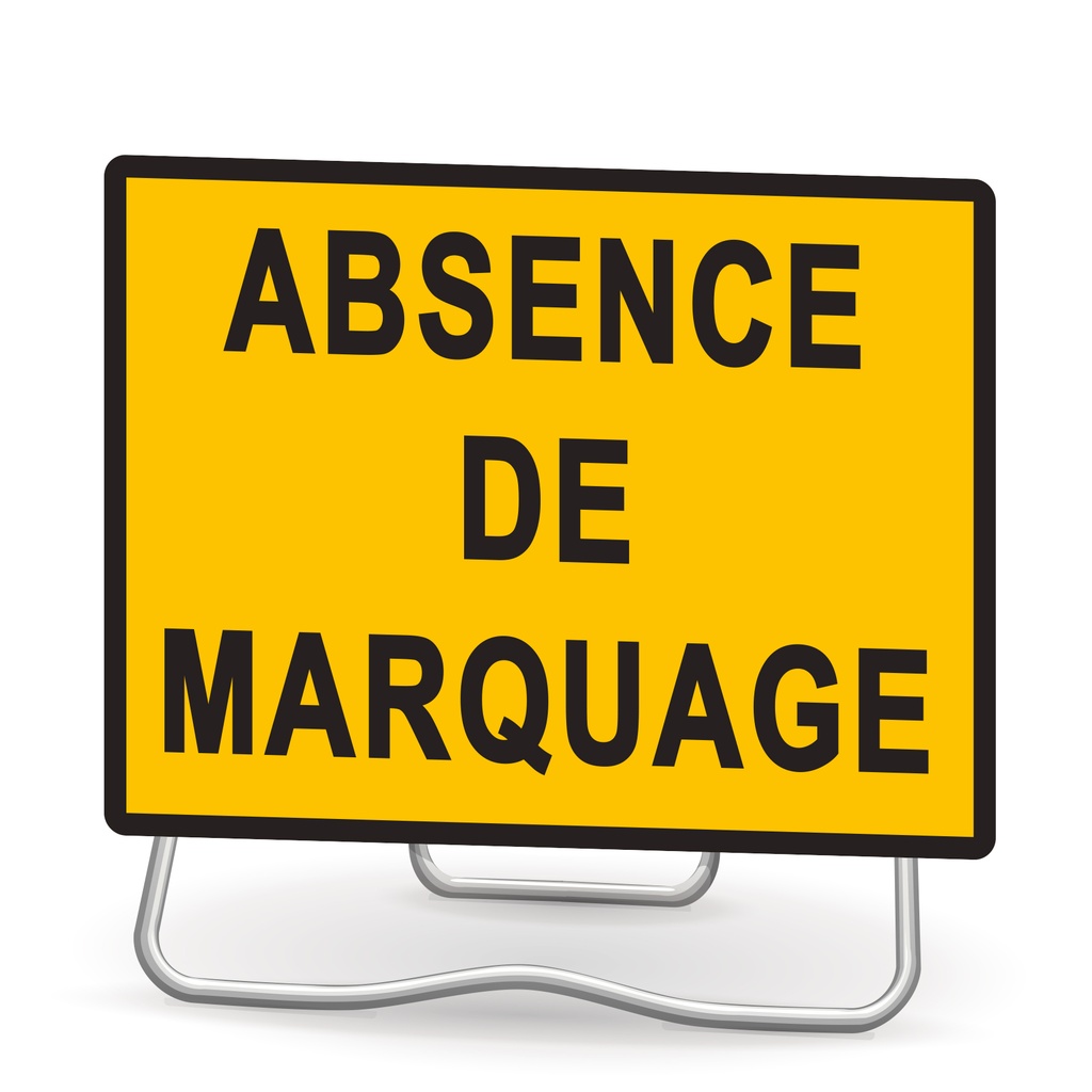 Panneau temporaire KC 'Absence de marquage'