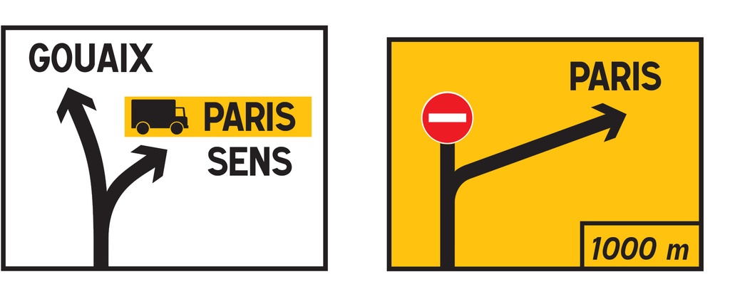 Panneau temporaire Présignalisation de déviation - KD42