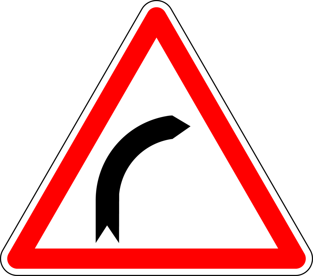 Panneau permanent Virage sur la droite - A1A