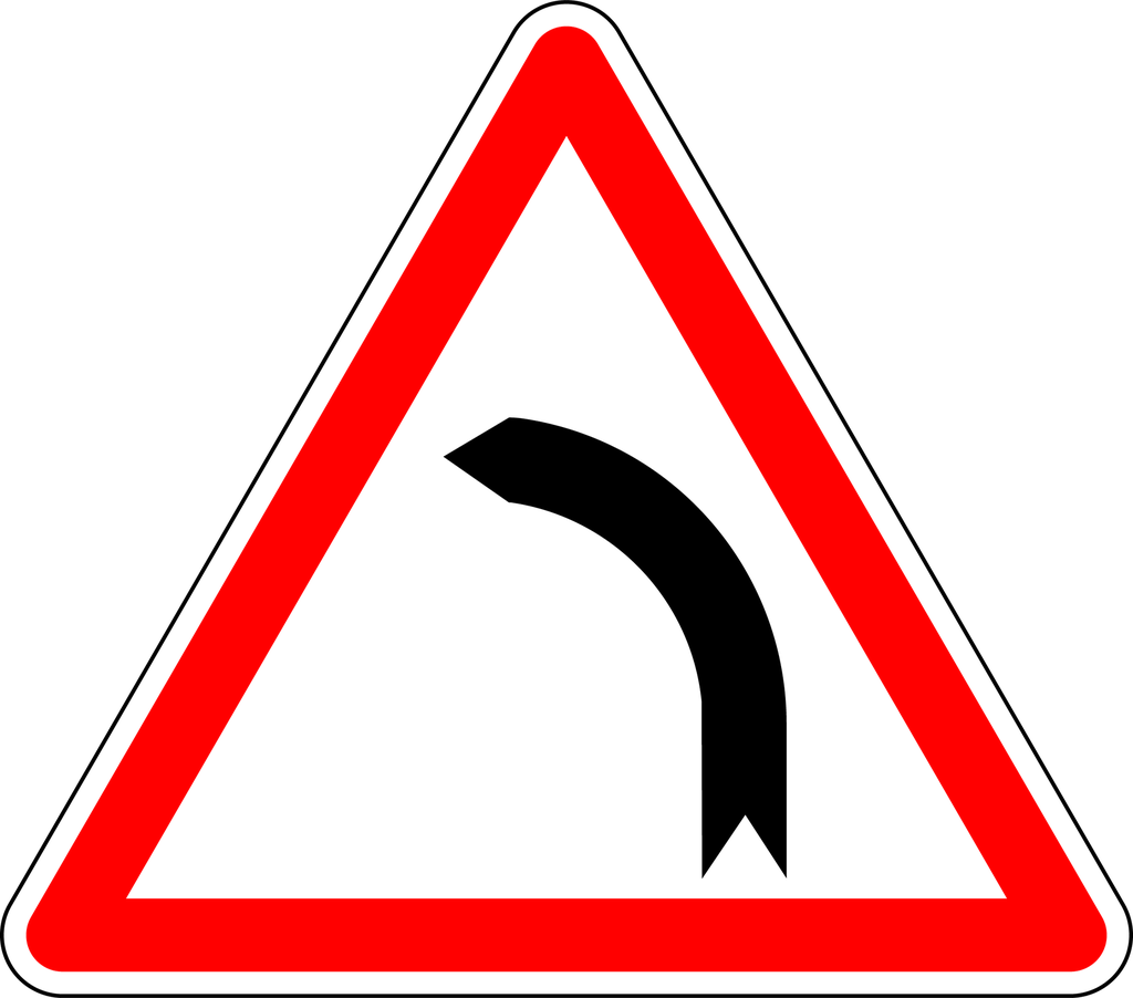 Panneau permanent Virage sur la gauche - A1B