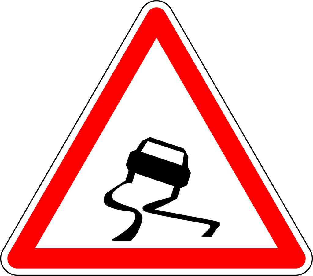Panneau permanent Chaussée glissante - A4