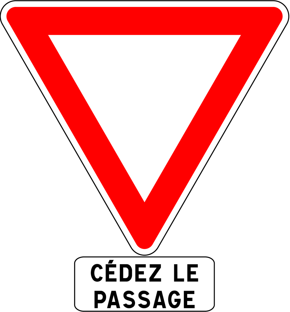 Panneau permanent Cédez le passage - AB3A