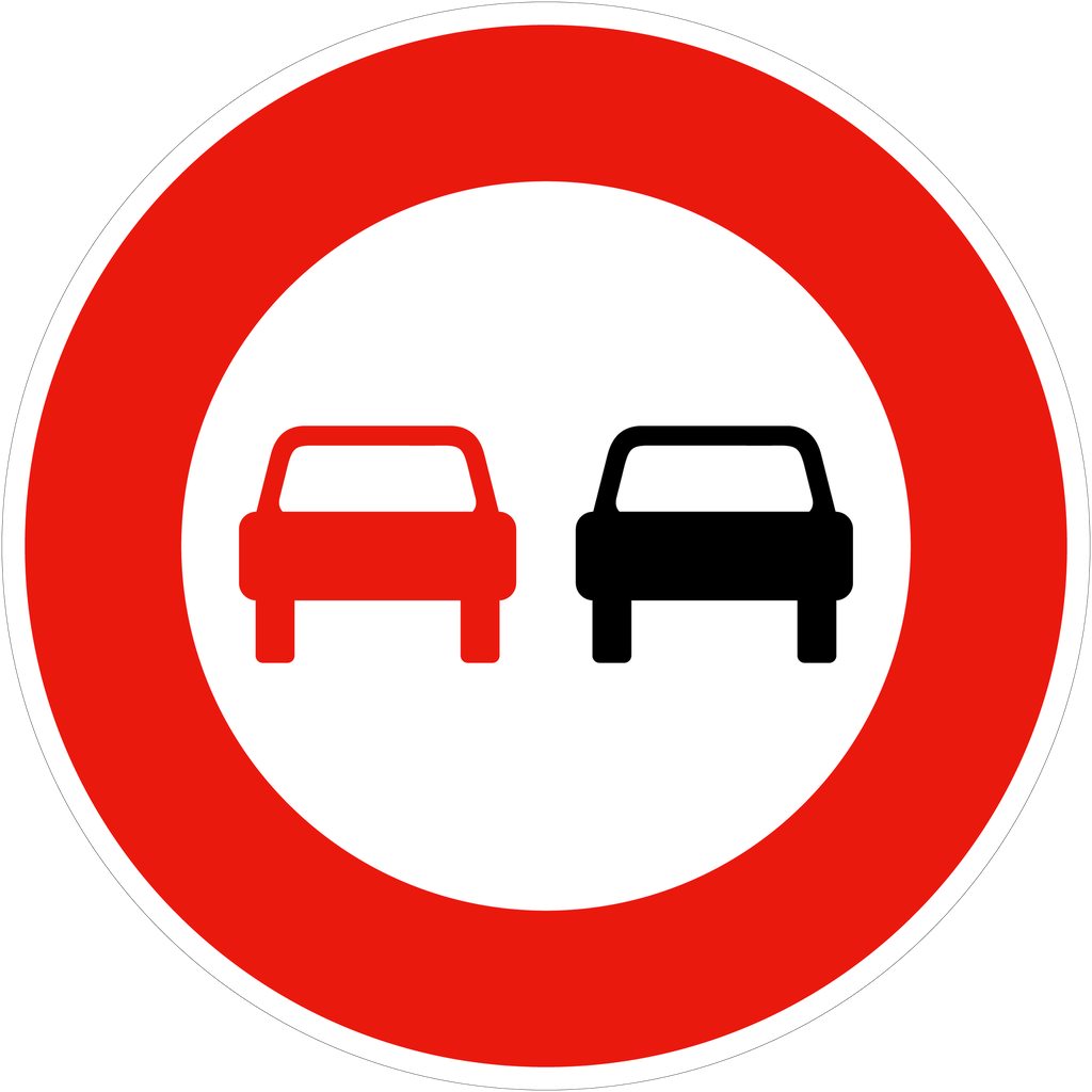 Panneau permanent Interdiction de dépasser - B3