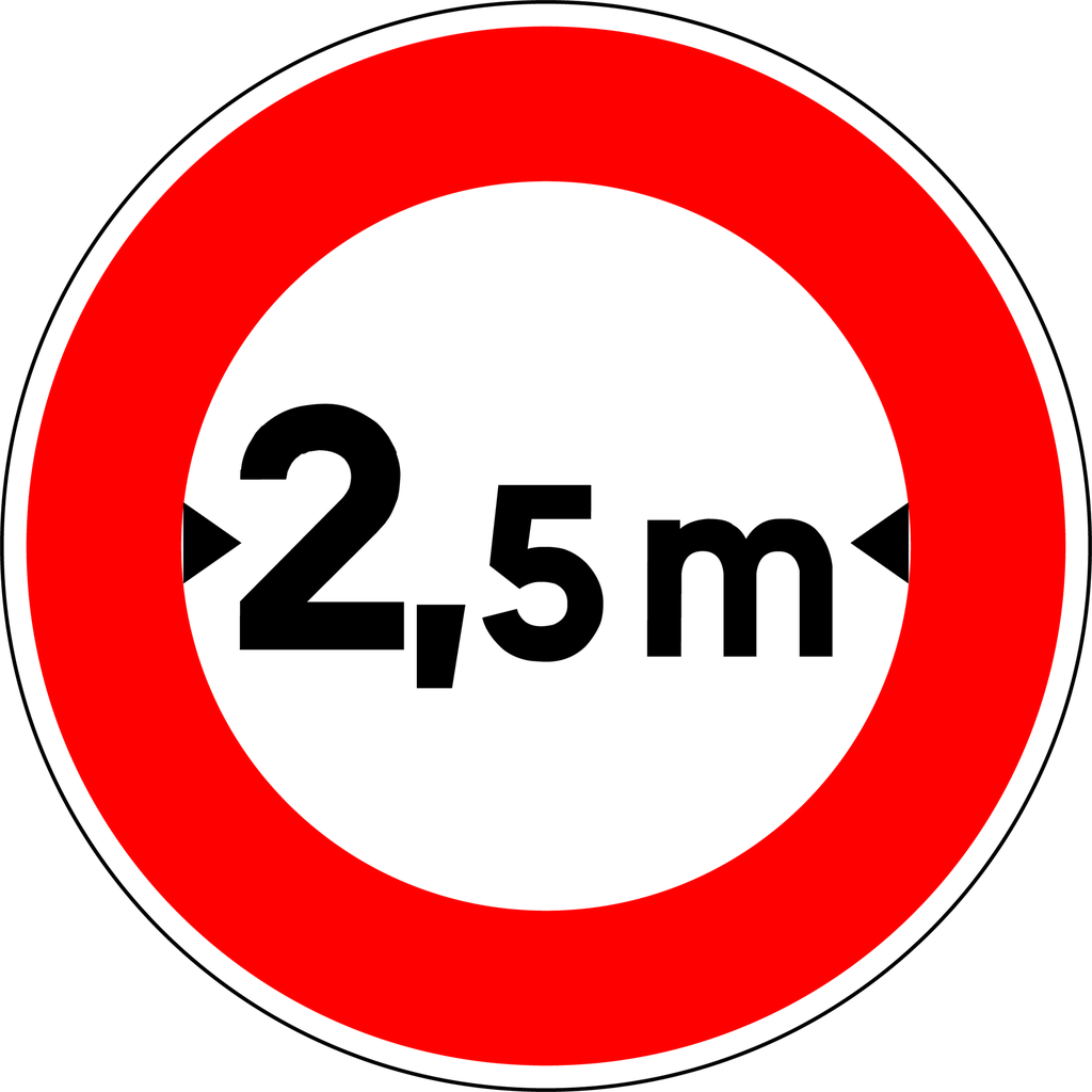 Panneau permanent Limitation de largeur - B11