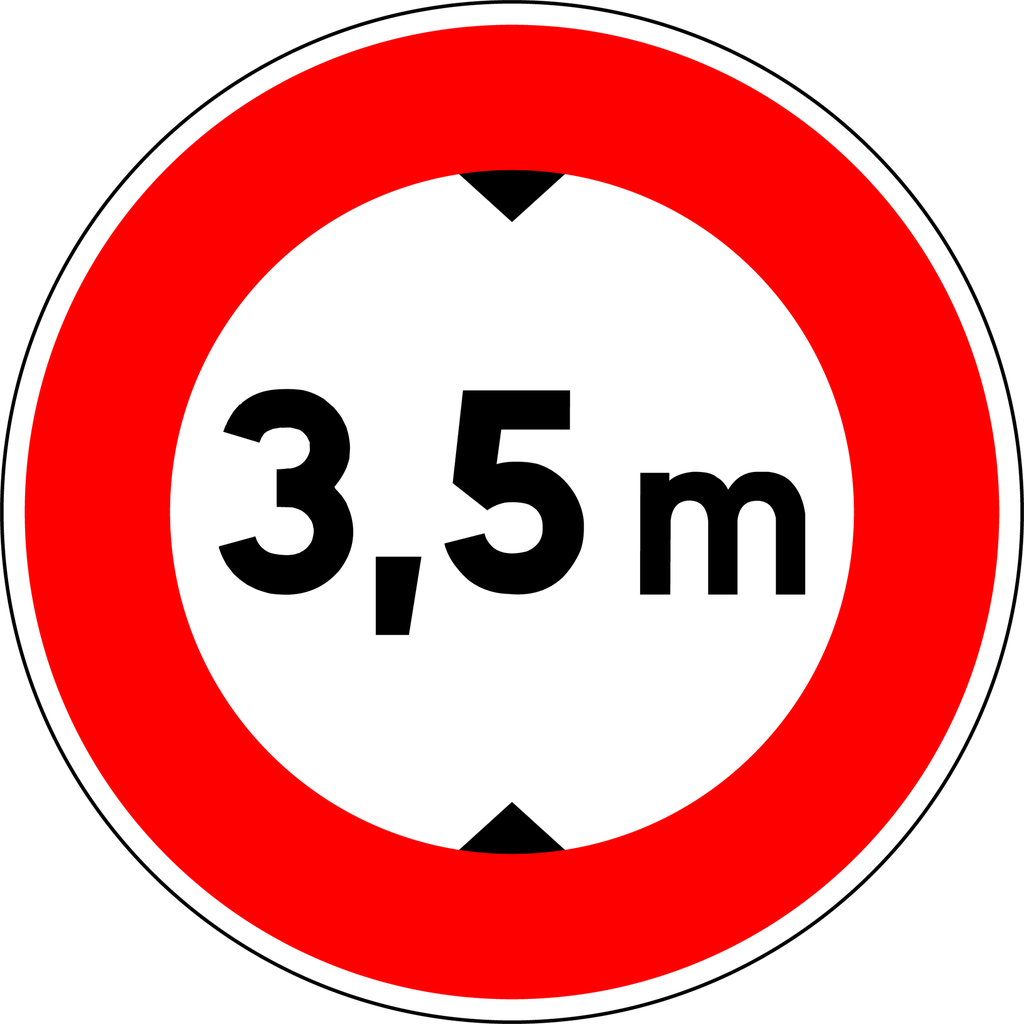 Panneau permanent Limitation de hauteur - B12