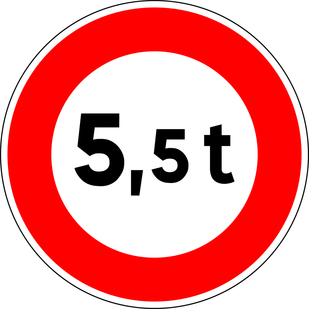 Panneau permanent Limitation de tonnage - B13