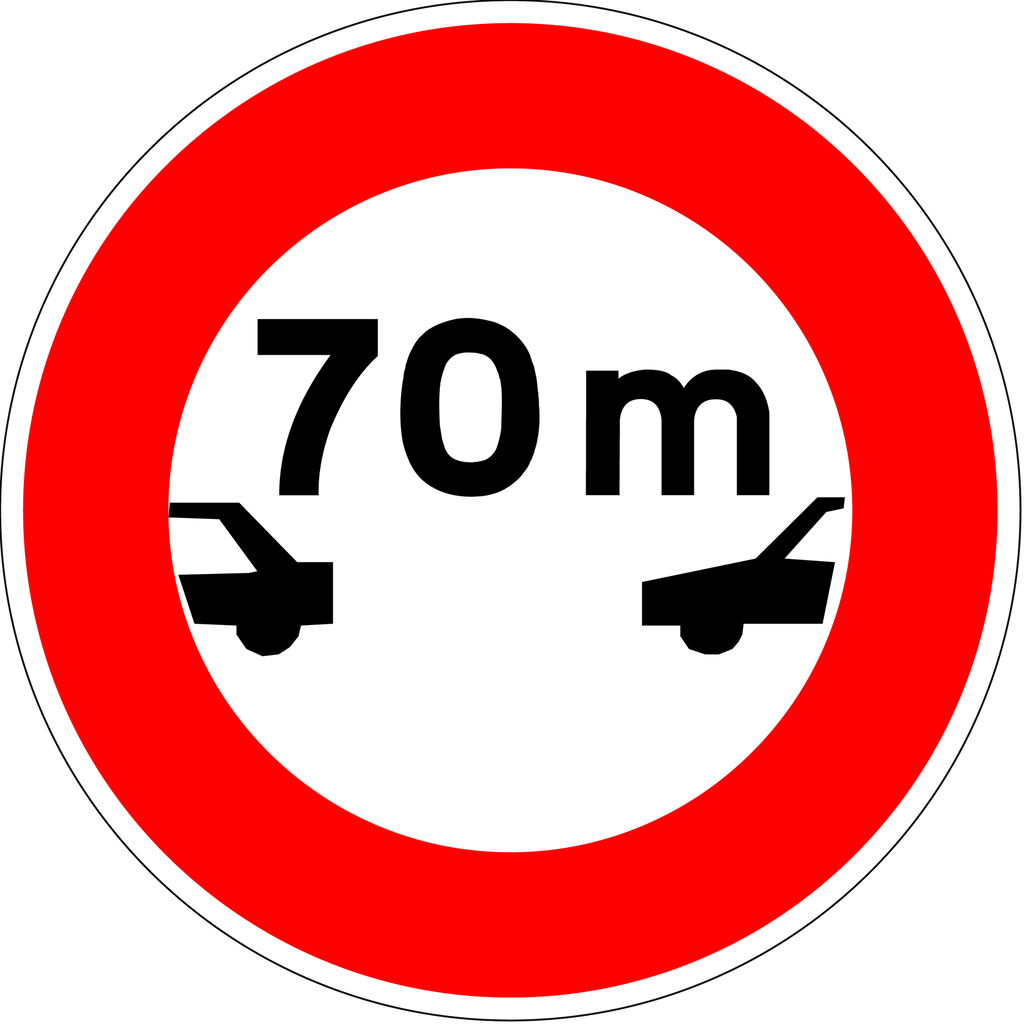 Panneau permanent Intervalle minimal - B17