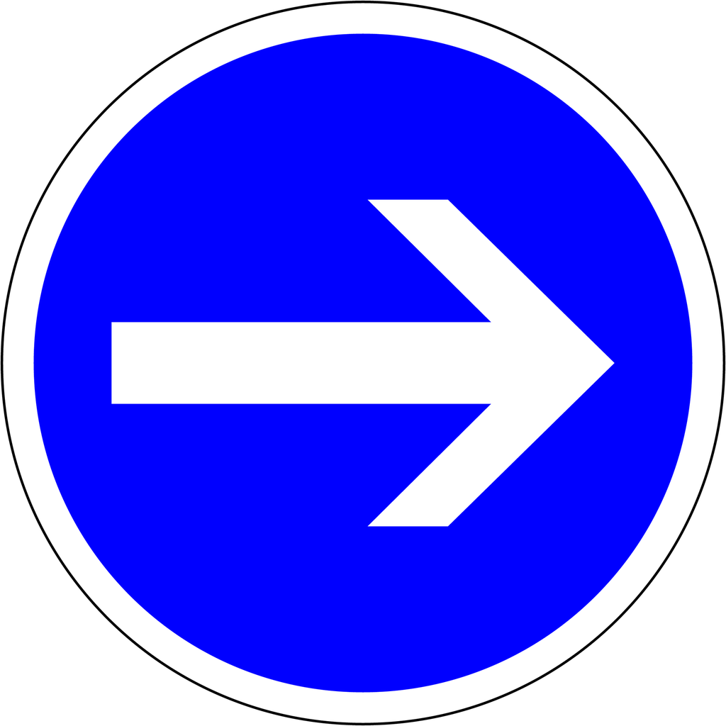 Panneau permanent Obligation de direction - B21