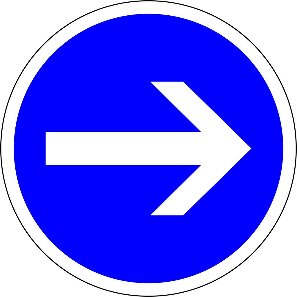 Panneau permanent Obligation de tourner à droite - B21-1