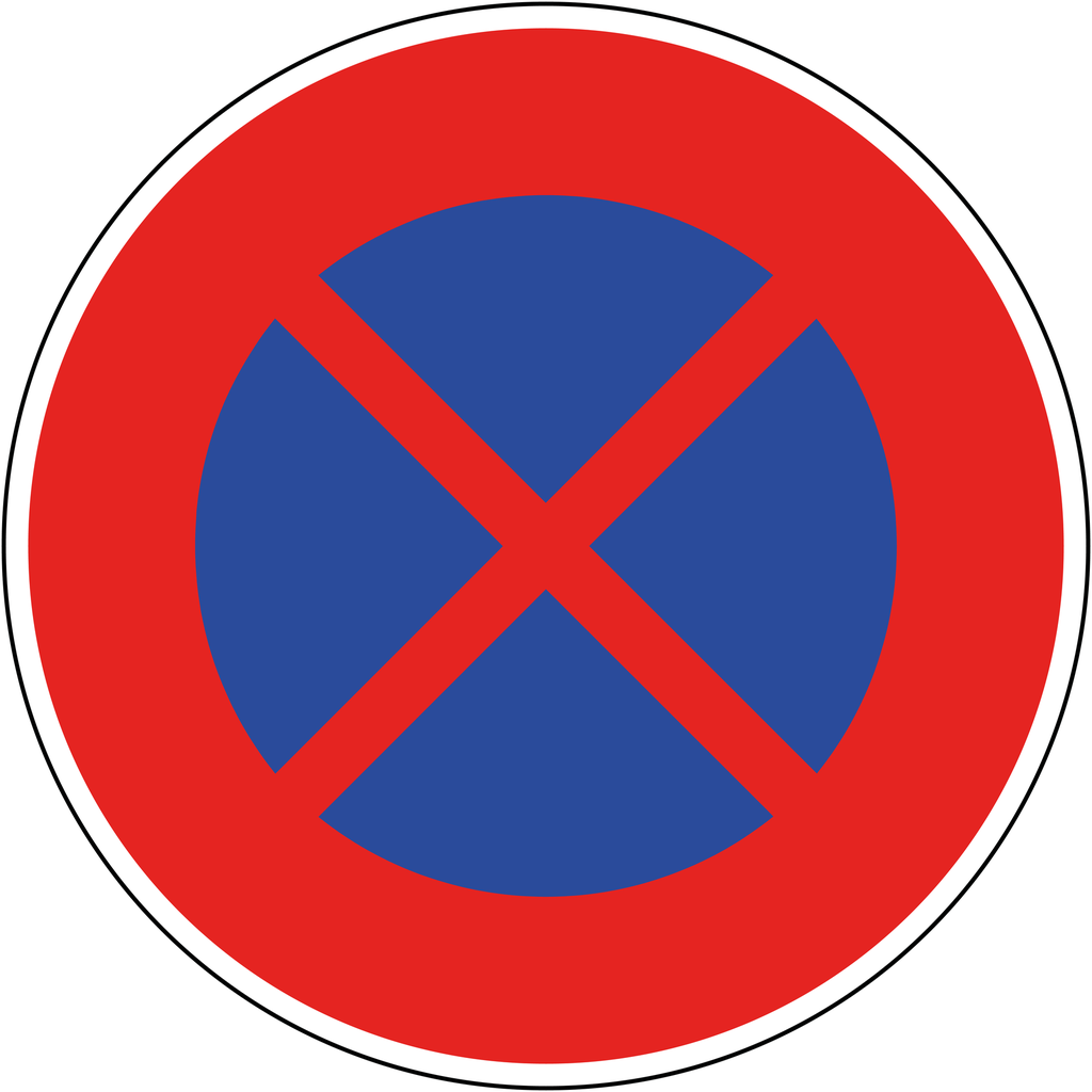Panneau permanent Arrêt et stationnement interdits - B6D