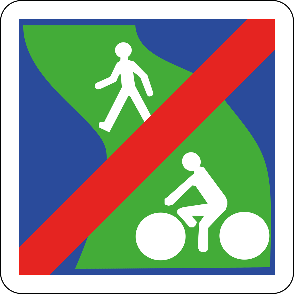 Panneau permanent Fin d'une voie verte - C116