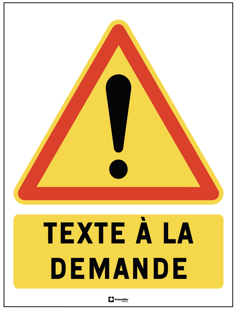 Panneau danger texte personnalisable - Eco