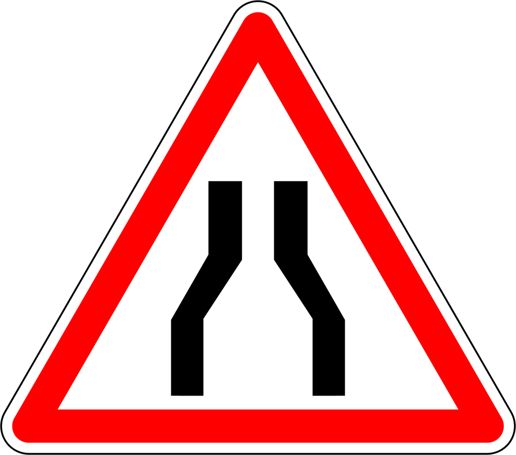 Panneau permanent Chaussée rétrécie - A3