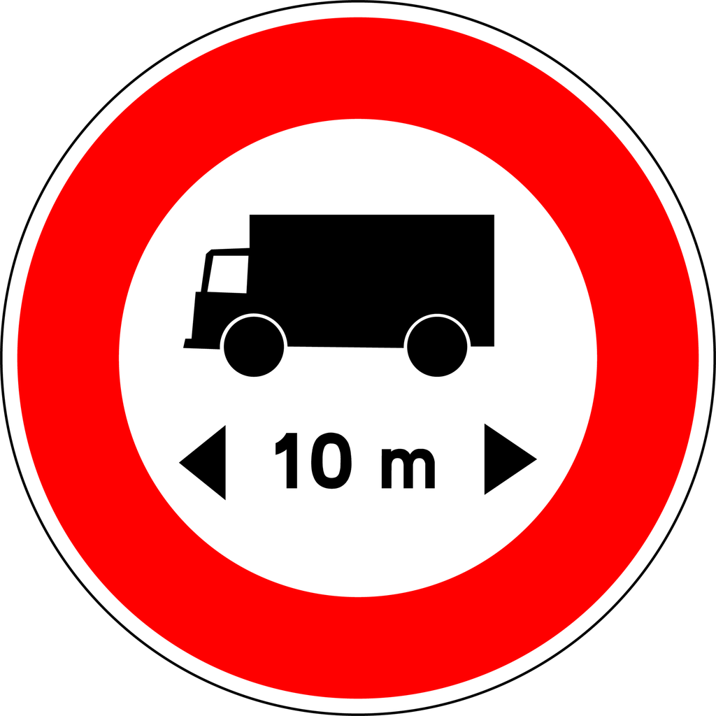 Panneau permanent Limitation de longueur - B10A