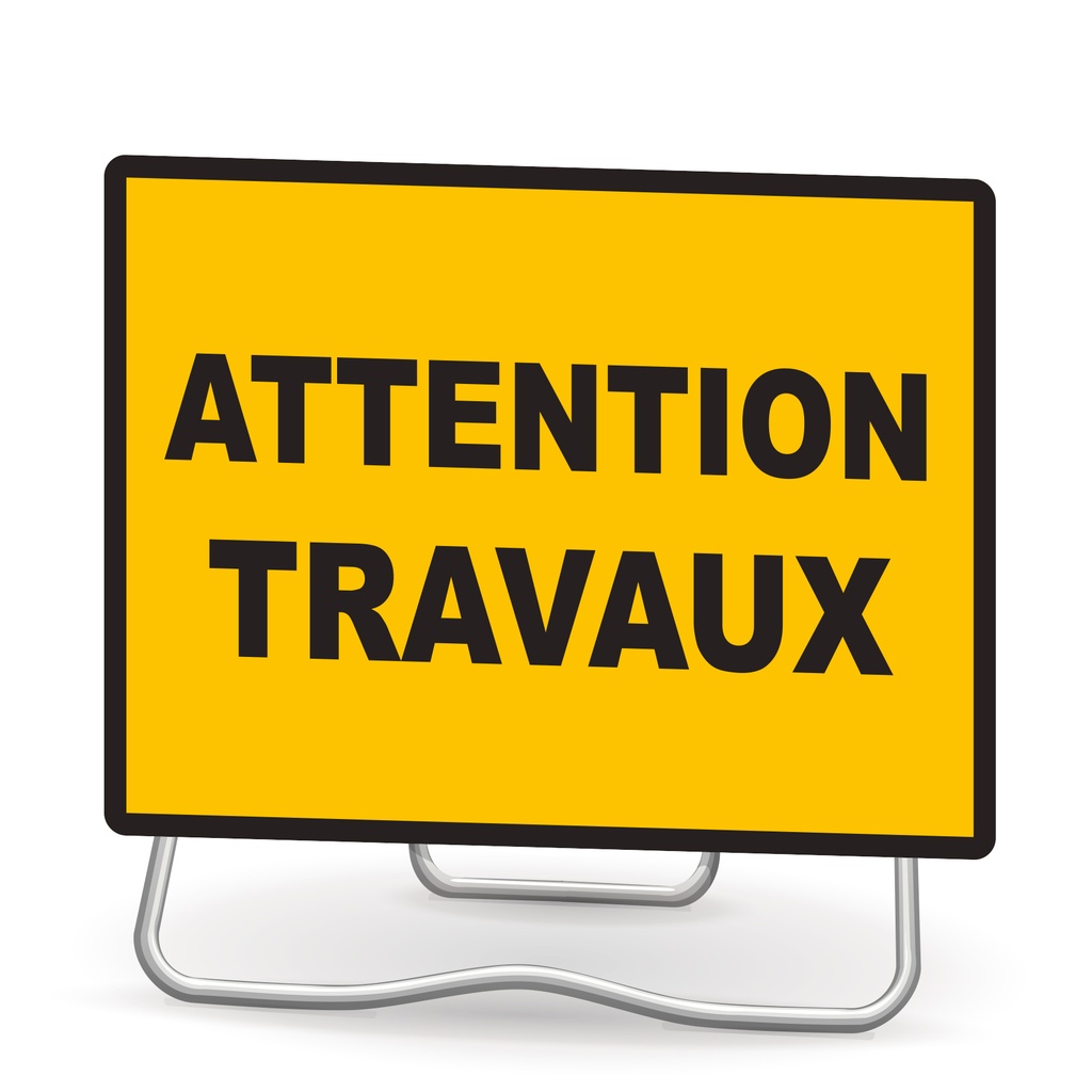 Panneau temporaire KC 'Attention travaux'