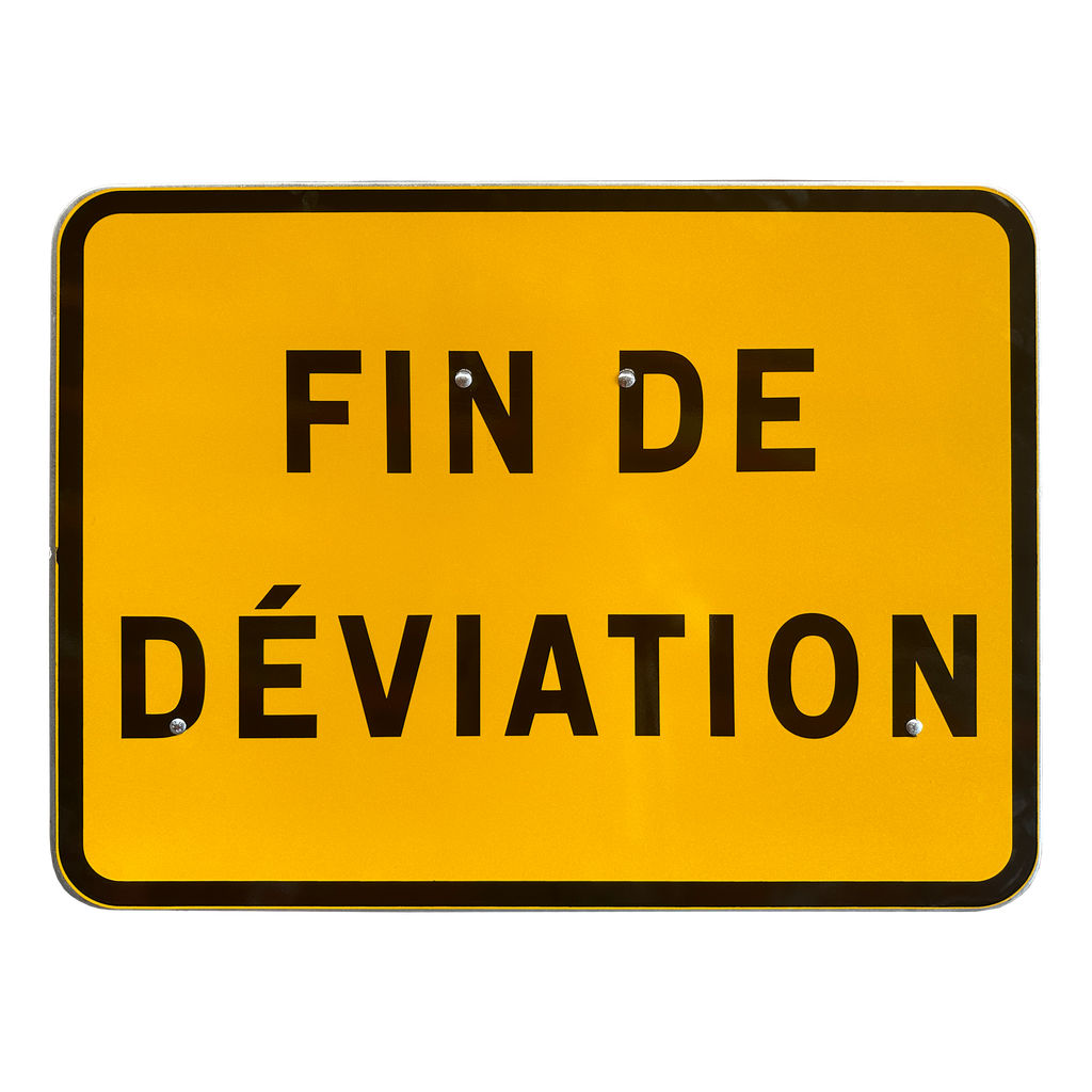 Panneau temporaire KC 'FIN DE DÉVIATION' - 800 x 600 mm