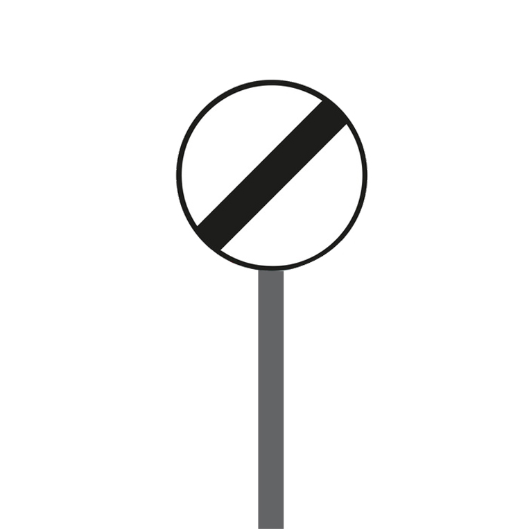 Totem de signalisation temporaire sur mât - fin d'interdiction de stationner