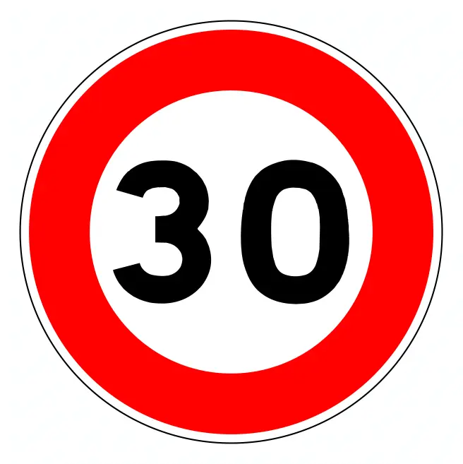 Panneau permanent Limitation de vitesse - B14