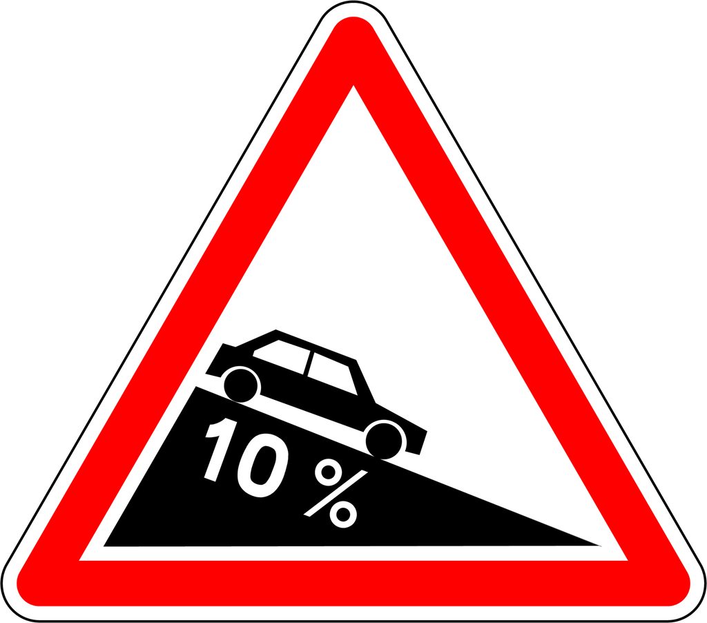 Panneau permanent Descente dangereuse - A16