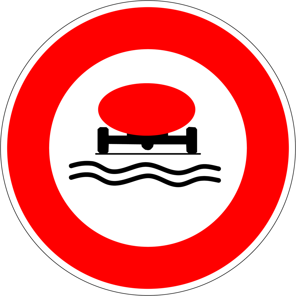Panneau permanent Interdiction aux véhicules affectés au transport de marchandise polluante - B18B