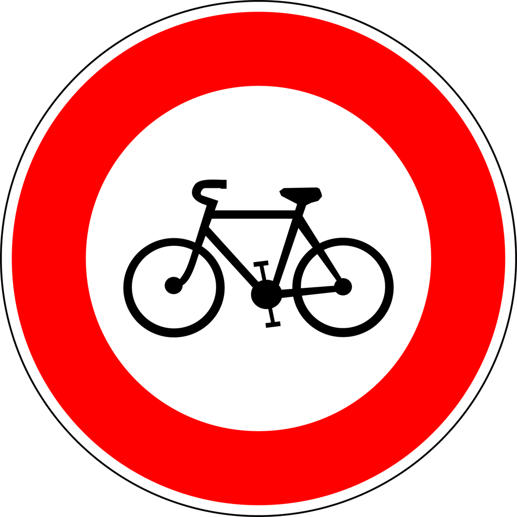 Panneau permanent Interdiction d'accès aux cycles - B9B