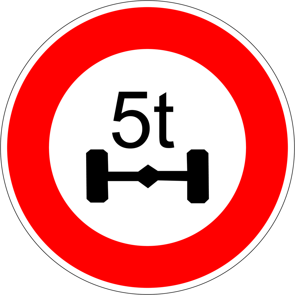 Panneau permanent Limitation de tonnage - B13A