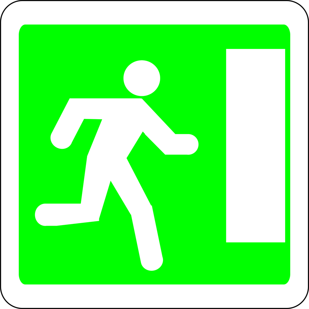 Panneau permanent Issue de secours vers la droite - CE30A