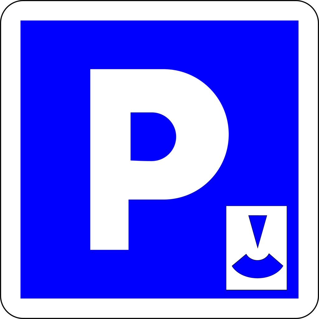 Panneau permanent Lieu aménagé pour le stationnement gratuit à durée limitée avec contrôle par disque - C1B