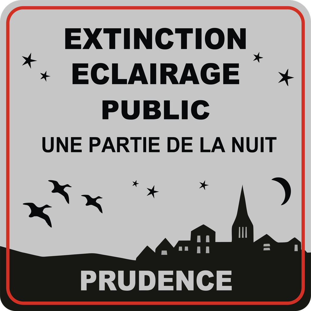 Panneau "Extinction éclairage public" 500 x 500 mm Classe 1