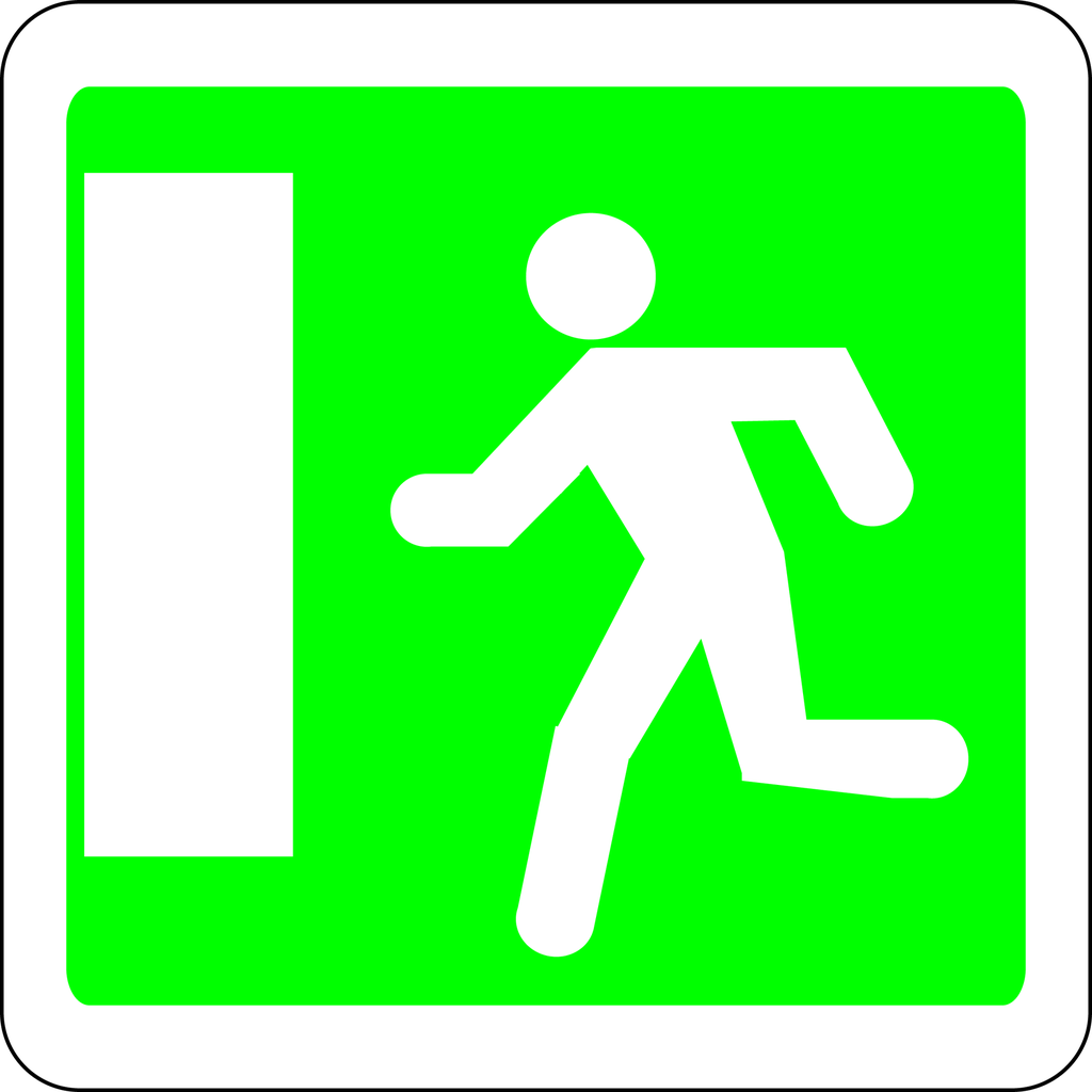 Panneau permanent Issue de secours vers la gauche - CE30B