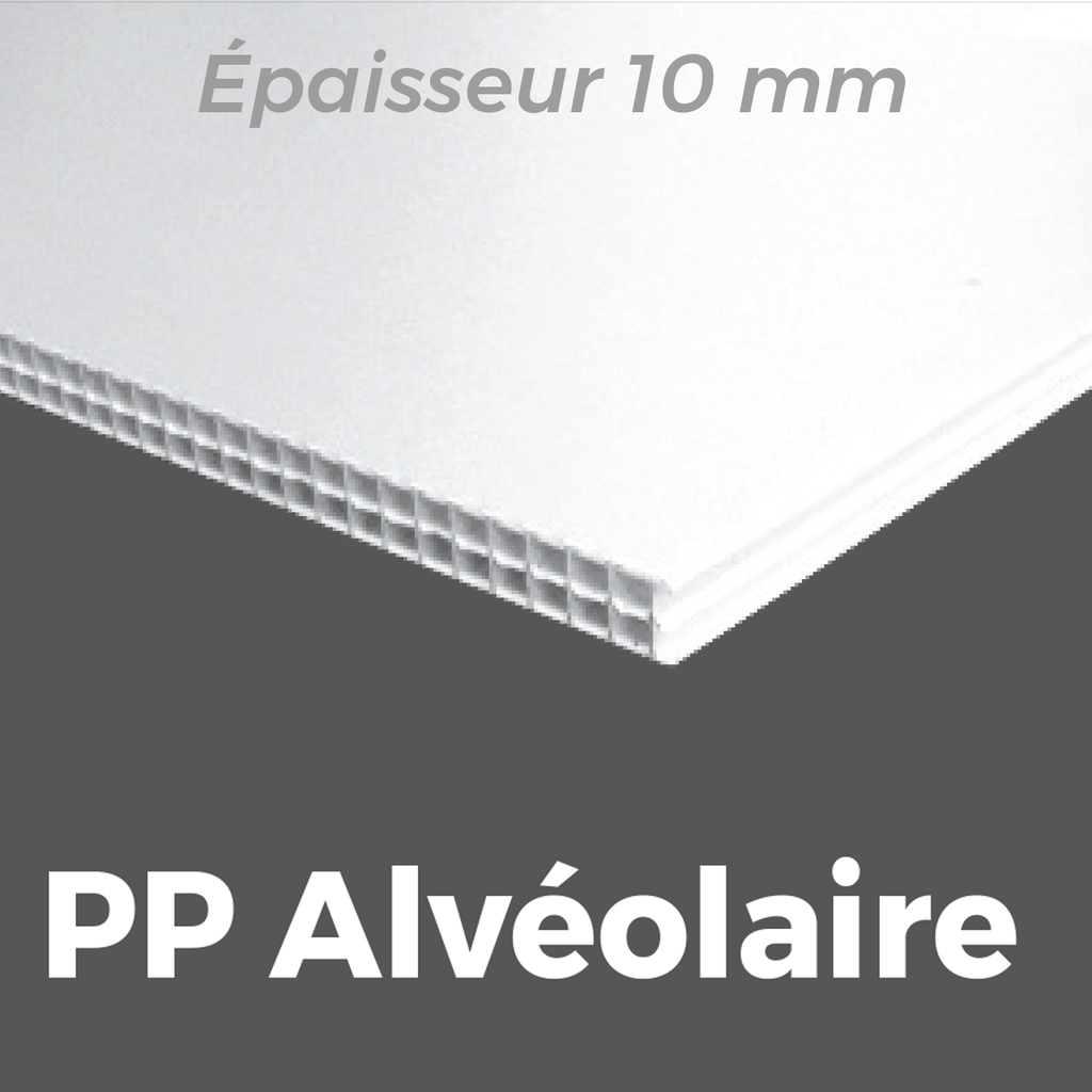 Polypro alvéolaire 10 mm  avec impression quadri directe & rails au dos