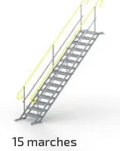 Escalier-passerelle Polyaxess® 15 marches