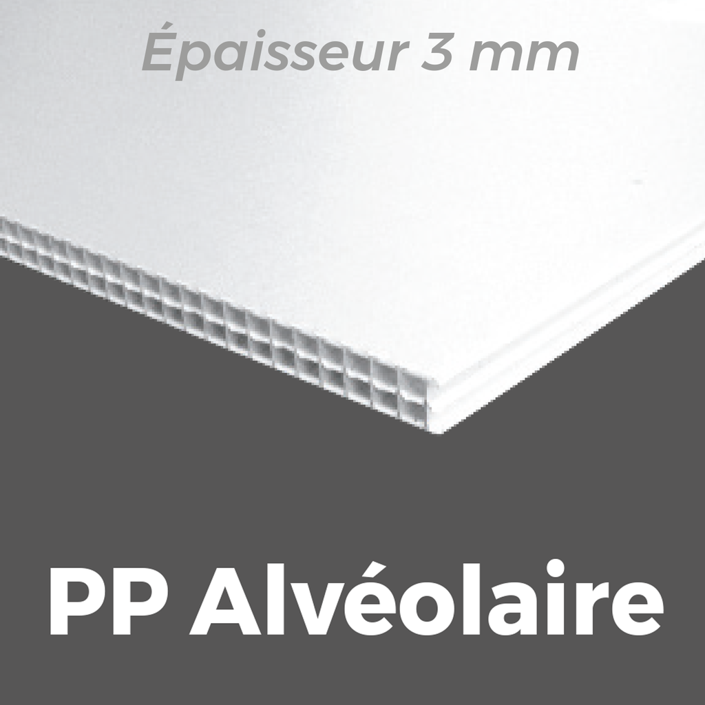 Polypro alvéolaire 3 mm avec impression quadri directe
